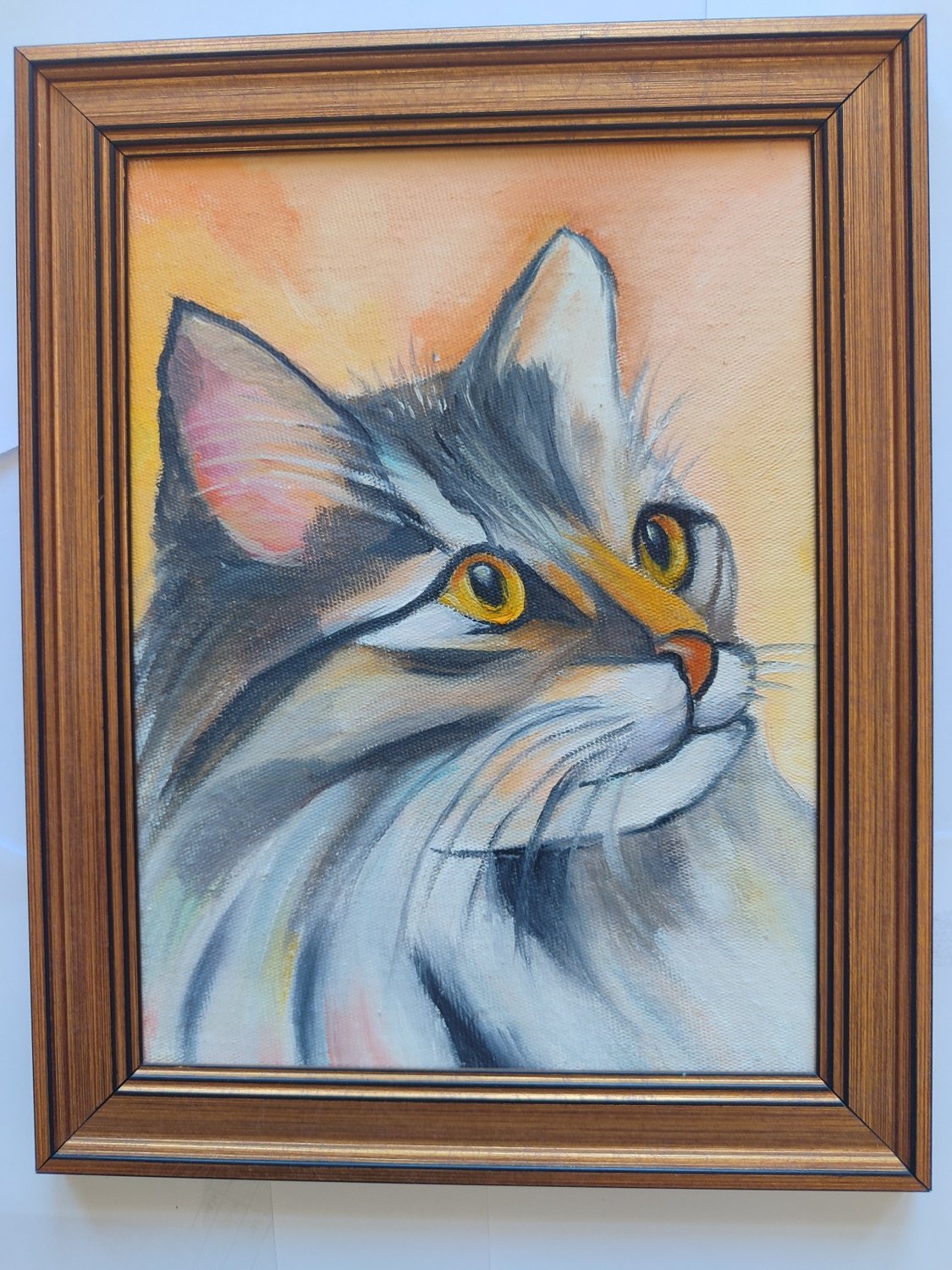 Tatlı kedi akrilik çalışması — Ahmet Özçelik